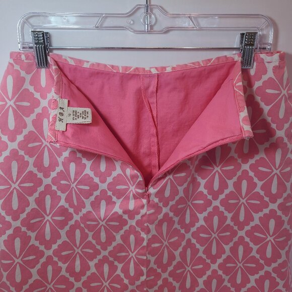 HBA Pink & White Geometric Print Skirt with Built-In Shorts – Size 10 - Picture 6 of 10